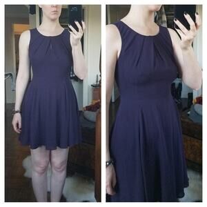 Y2K Express purple pleat sleeveless mini dress